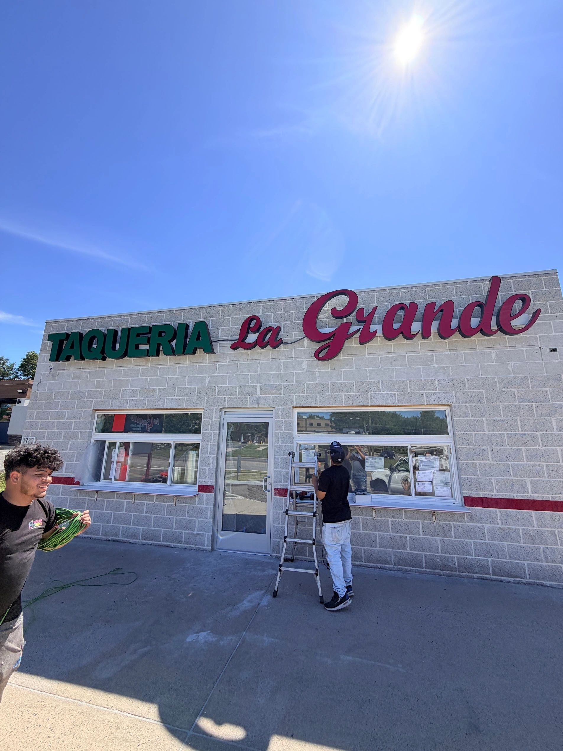 Taqueria La Grande storefront channel letters by New Era Sign